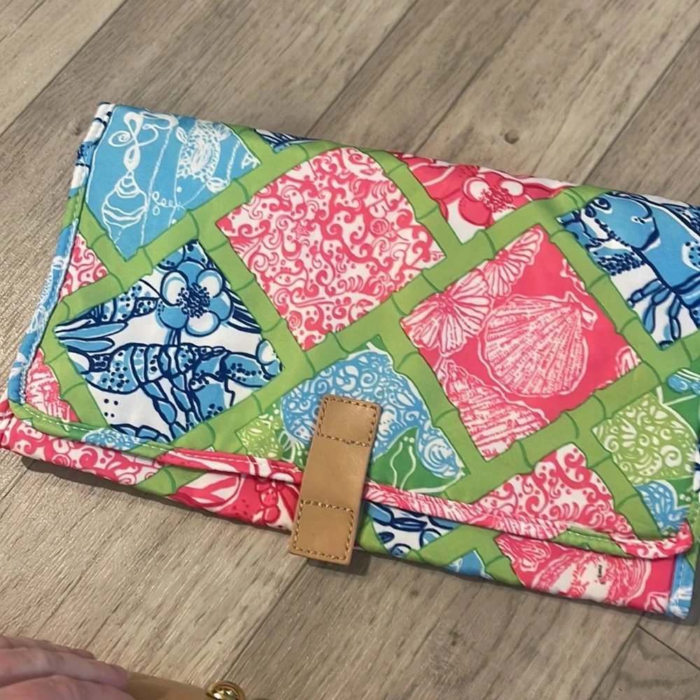 Lilly Pulitzer jubilee patchwork diaper bag with changing pad RARE